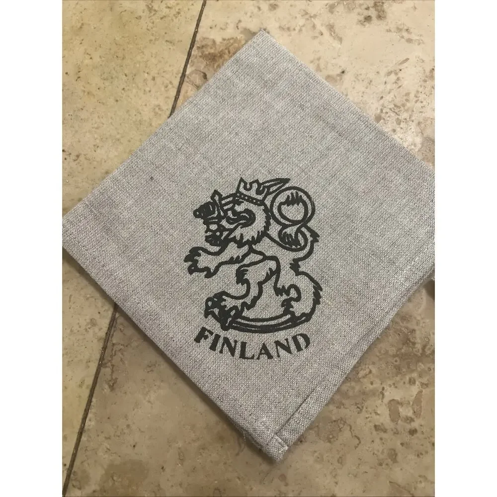 (3) Finland Lion Linen‎ Tan Napkins